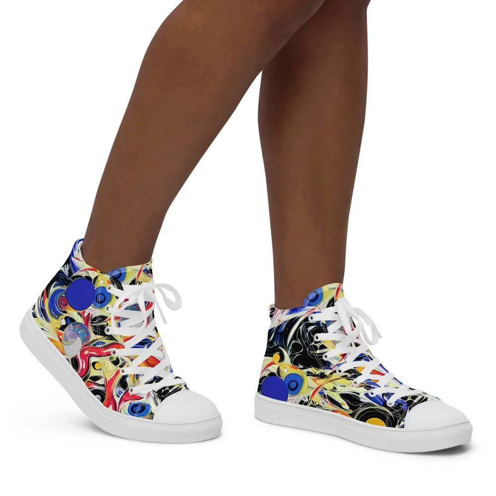 Fluid Frequency on Women's High Top Canvas Shoes — Right