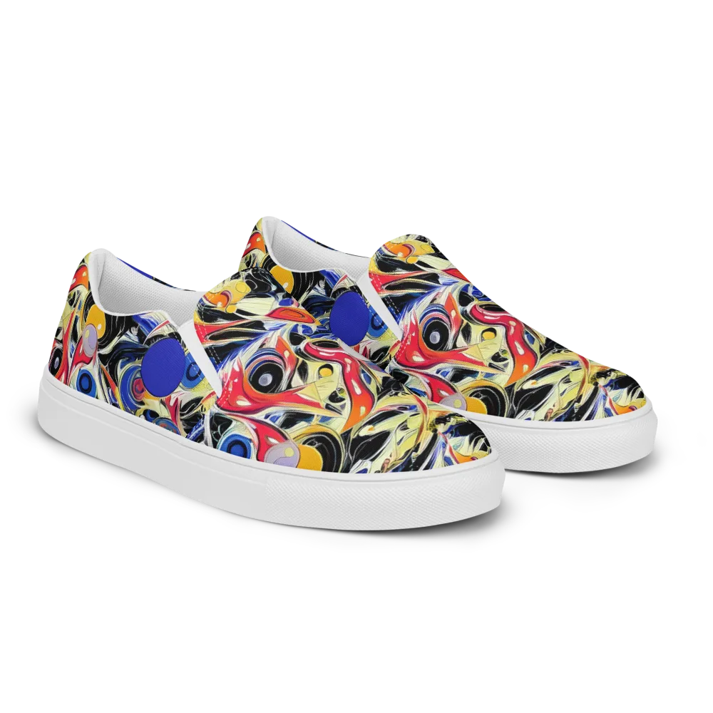 Fluid Frequency on Men's Slip-On Canvas Shoes — Right Front