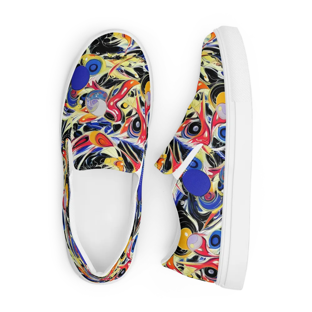 Fluid Frequency on Men's Slip-On Canvas Shoes — Front