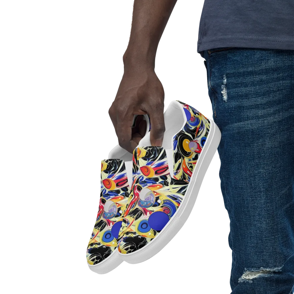 Fluid Frequency on Men's Slip-On Canvas Shoes — Left Front