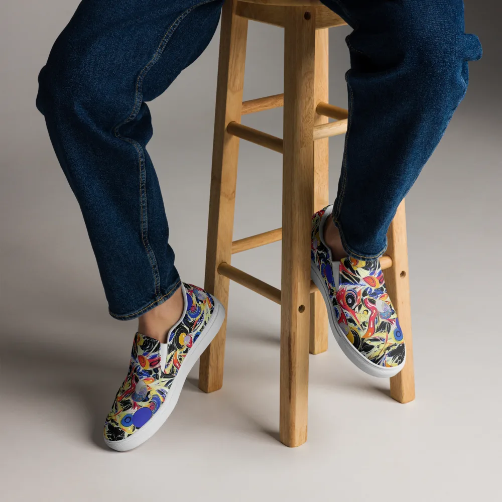Fluid Frequency on Men's Slip-On Canvas Shoes — Front