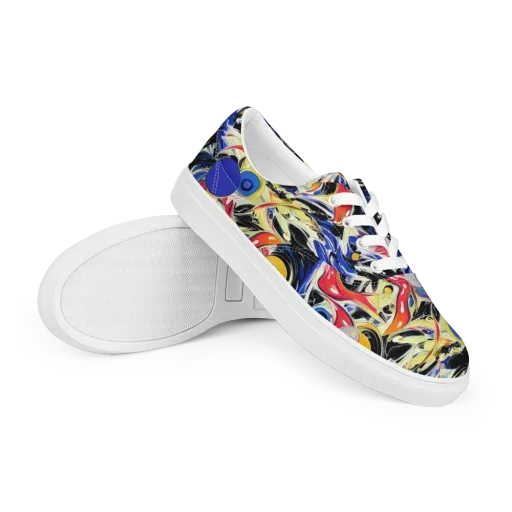 Fluid Frequency on a Men's Lace-Up Canvas Shoes