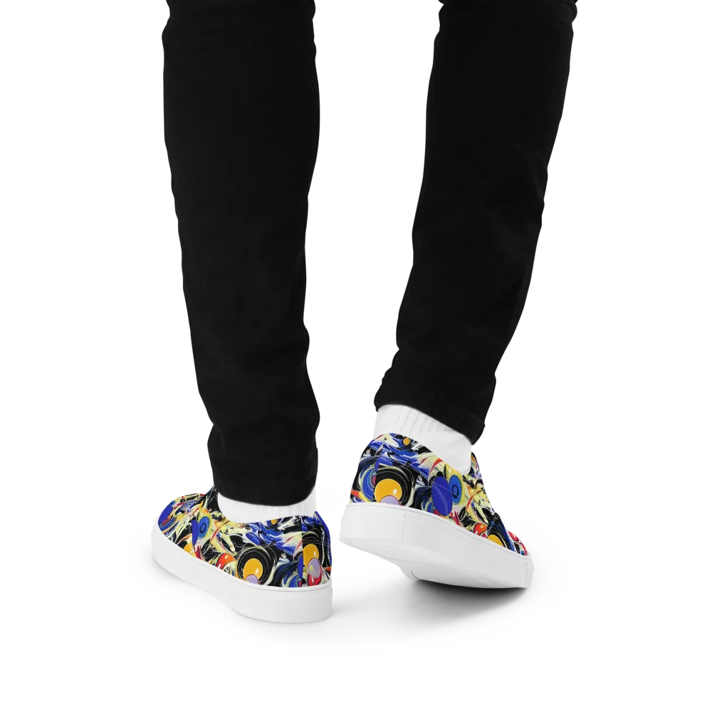 Fluid Frequency on Men's Lace-Up Canvas Shoes — Back