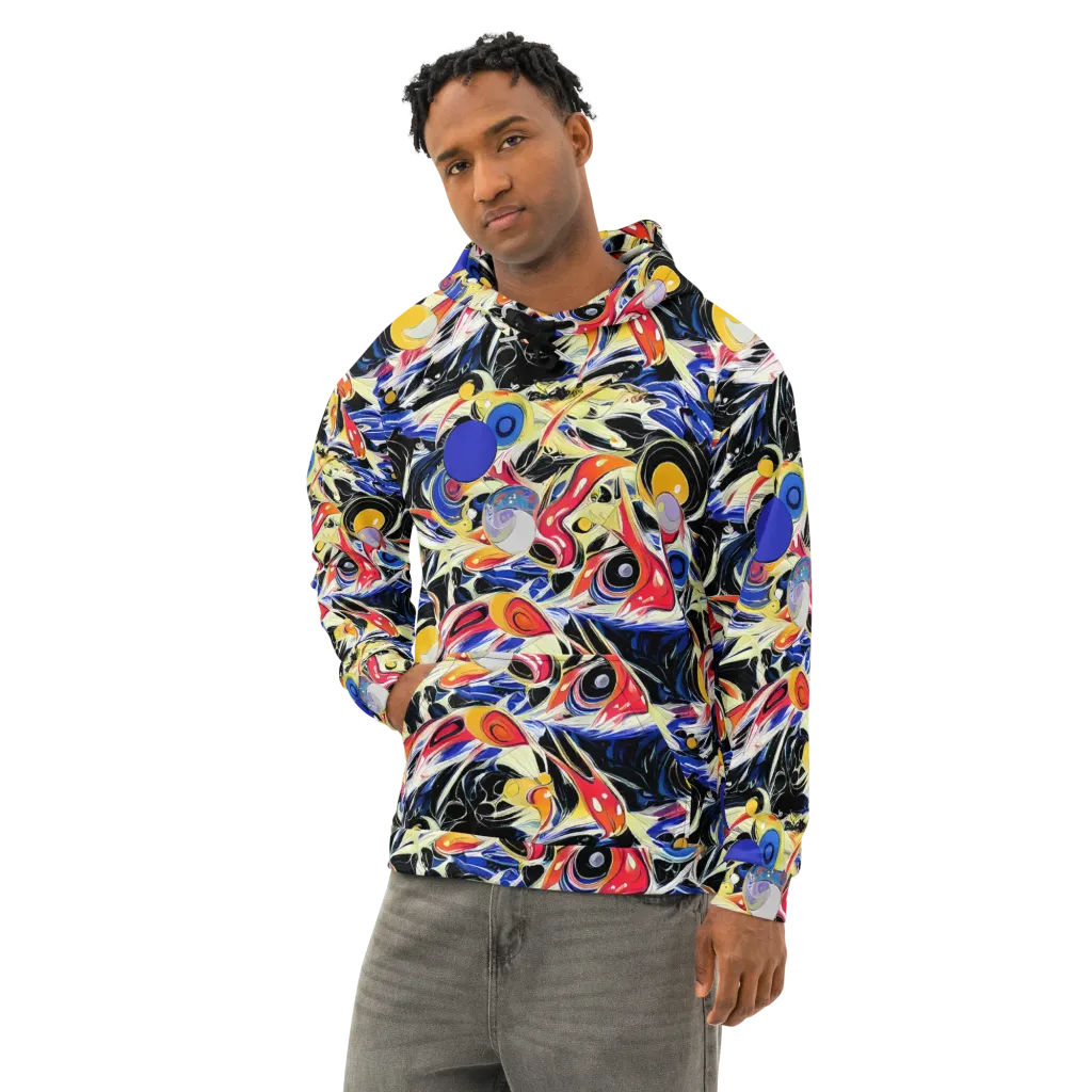 Fluid Frequency on Cotton Hoodie — Left Front