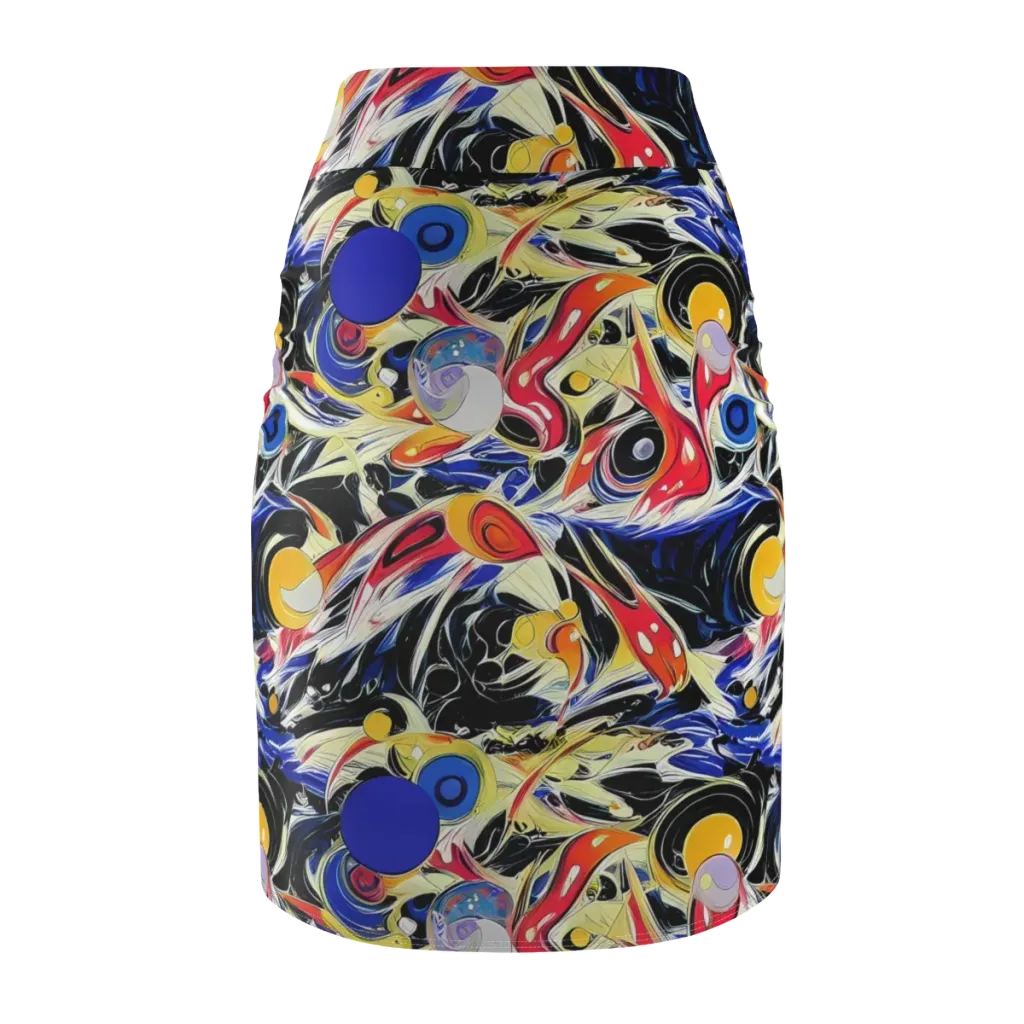 Fluid Frequency on Pencil Skirt — Back