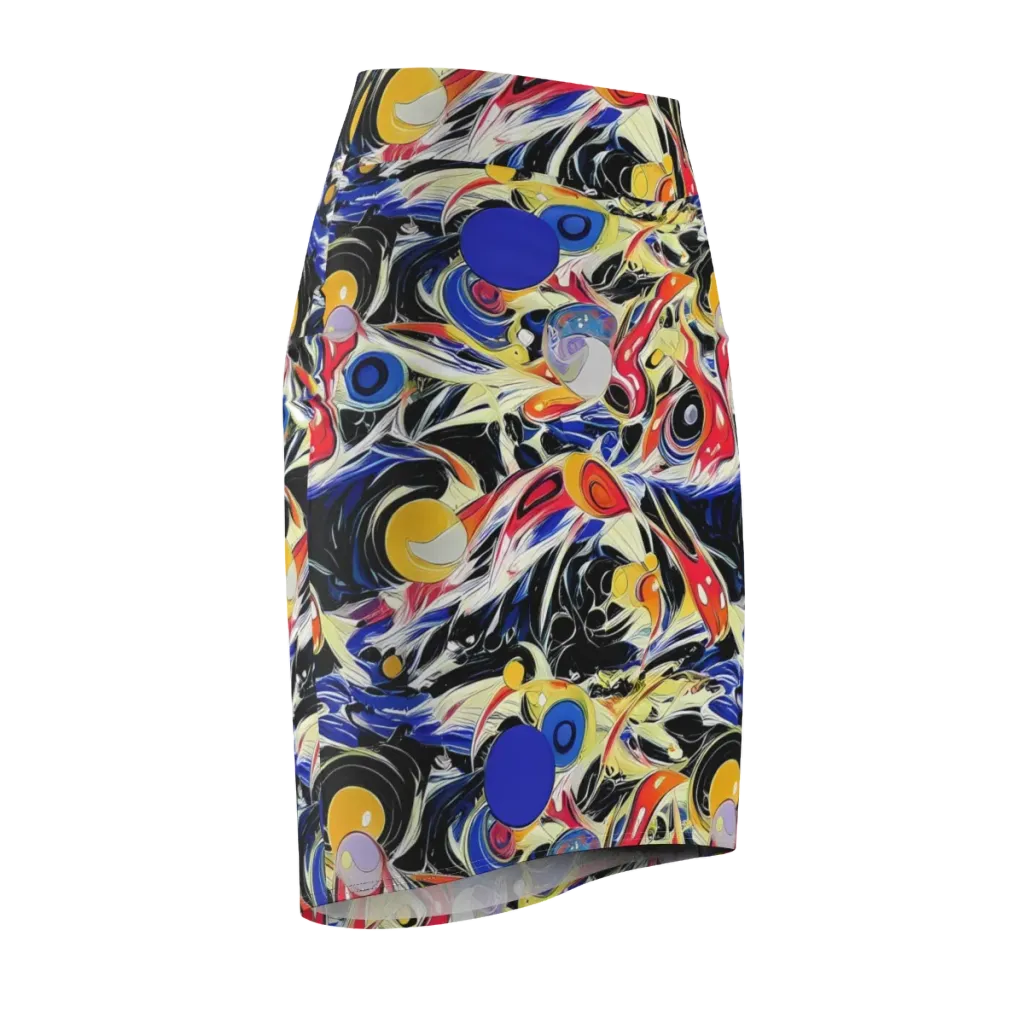 Fluid Frequency on Pencil Skirt — Front Side