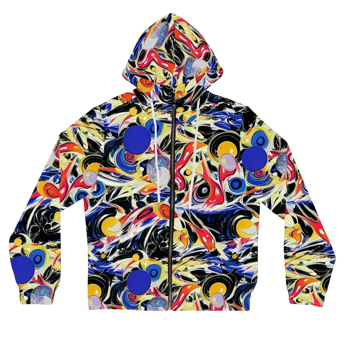 Fluid Frequency on Women's Full-Zip Hoodie — Front