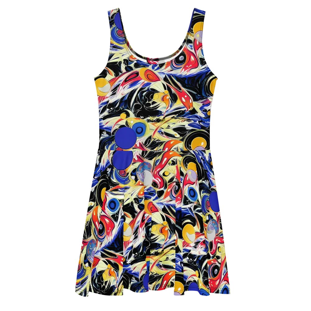 Fluid Frequency on Skater Dress — Front