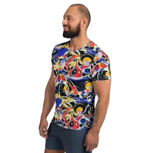 Fluid Frequency on a Men's Athletic T-Shirt