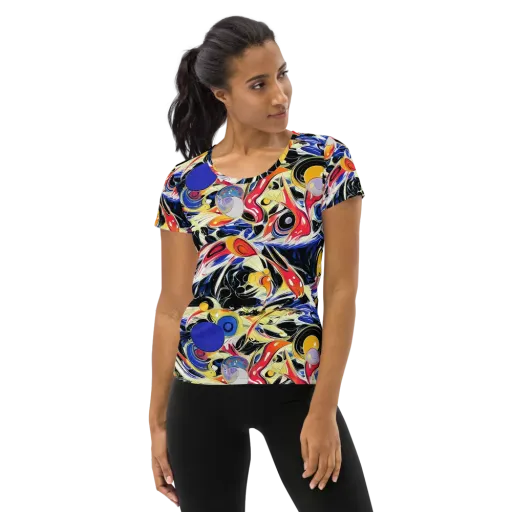 Fluid Frequency on a Women's Athletic T-Shirt