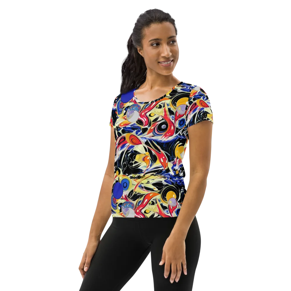 Fluid Frequency on Women's Athletic T-Shirt — Left