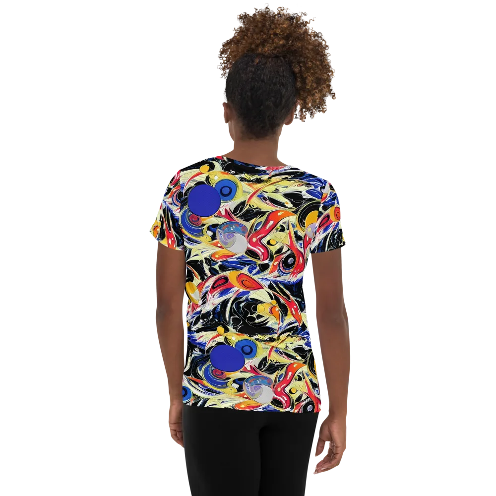 Fluid Frequency on Women's Athletic T-Shirt — Back