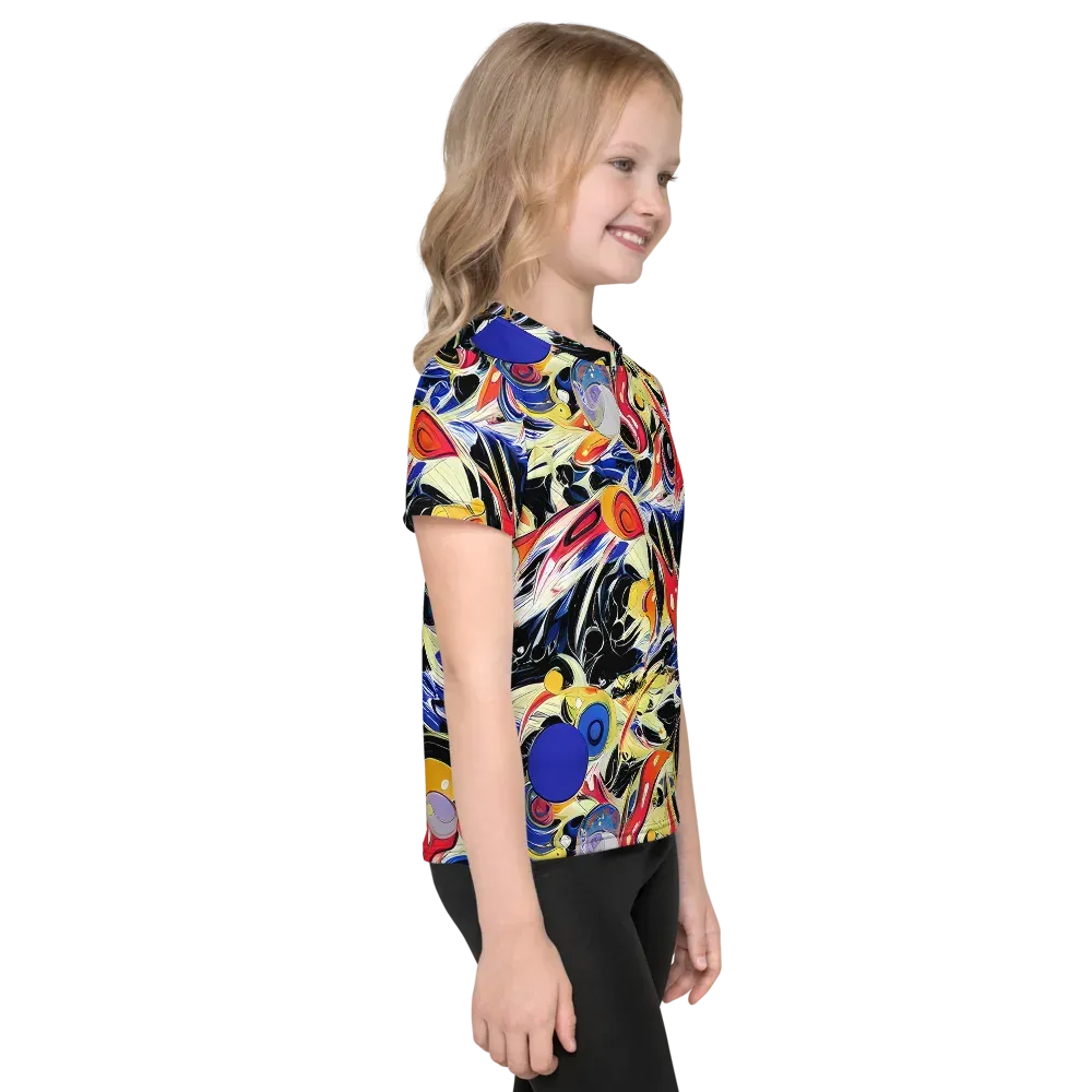 Fluid Frequency on Kids Crew Neck T-Shirt — Right