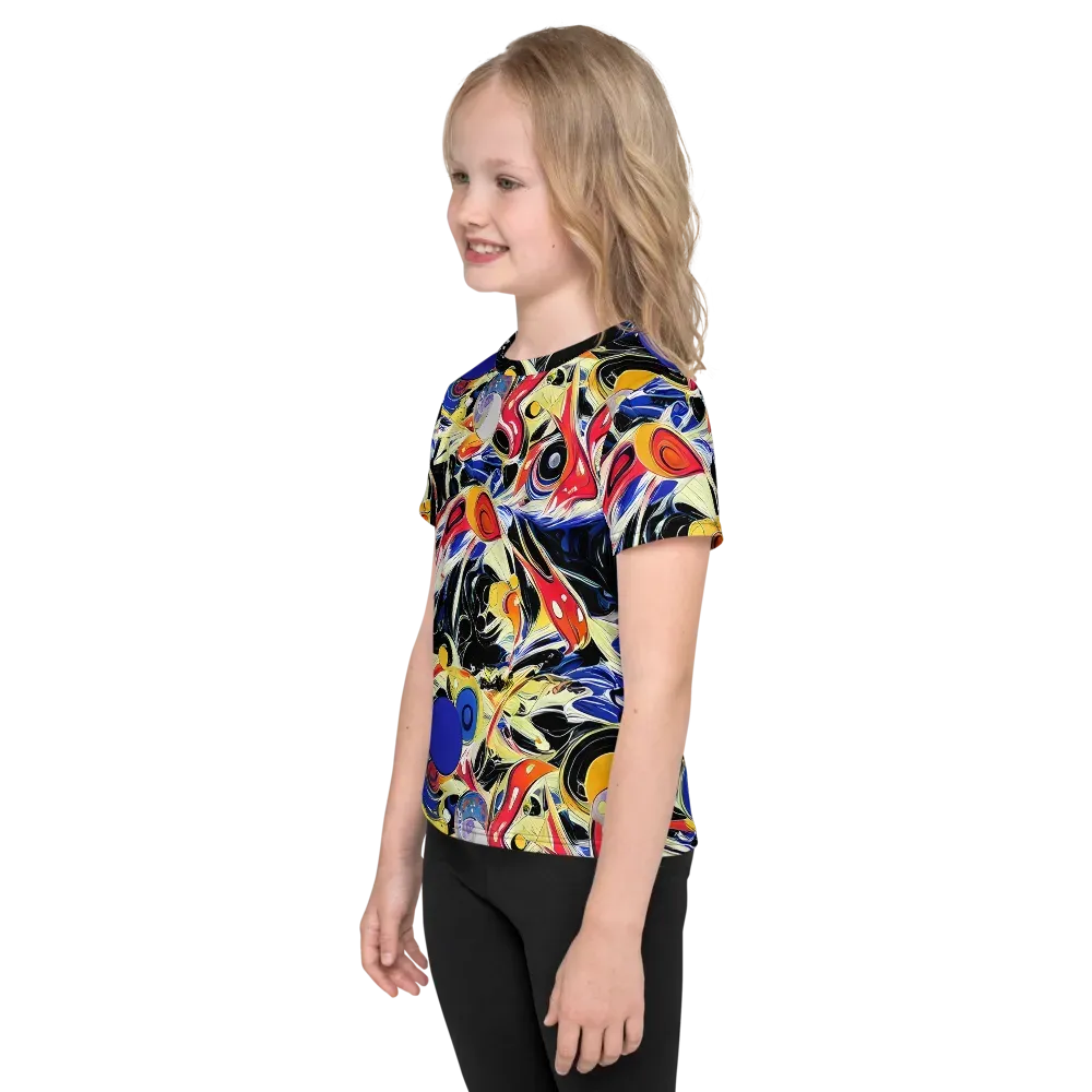 Fluid Frequency on Kids Crew Neck T-Shirt — Left
