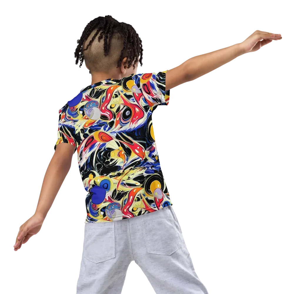 Fluid Frequency on Kids Crew Neck T-Shirt — Back
