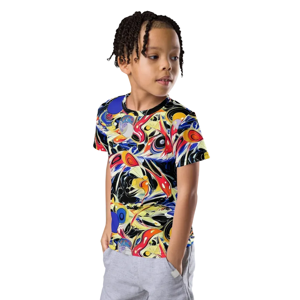 Fluid Frequency on Kids Crew Neck T-Shirt — Left Front