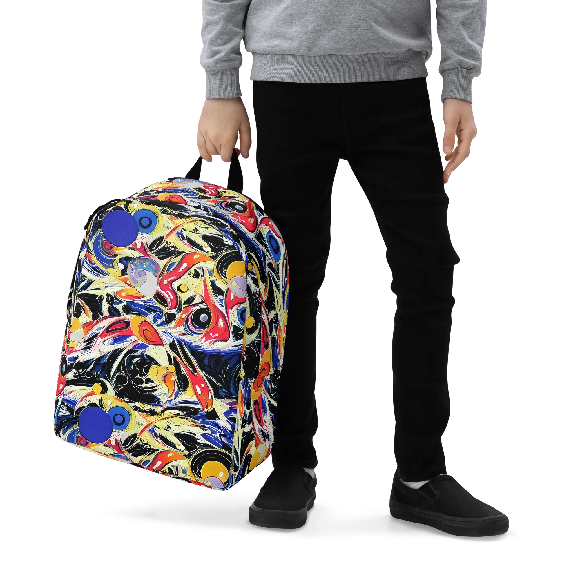 Fluid Frequency on Minimalist Backpack — Zoomed-in