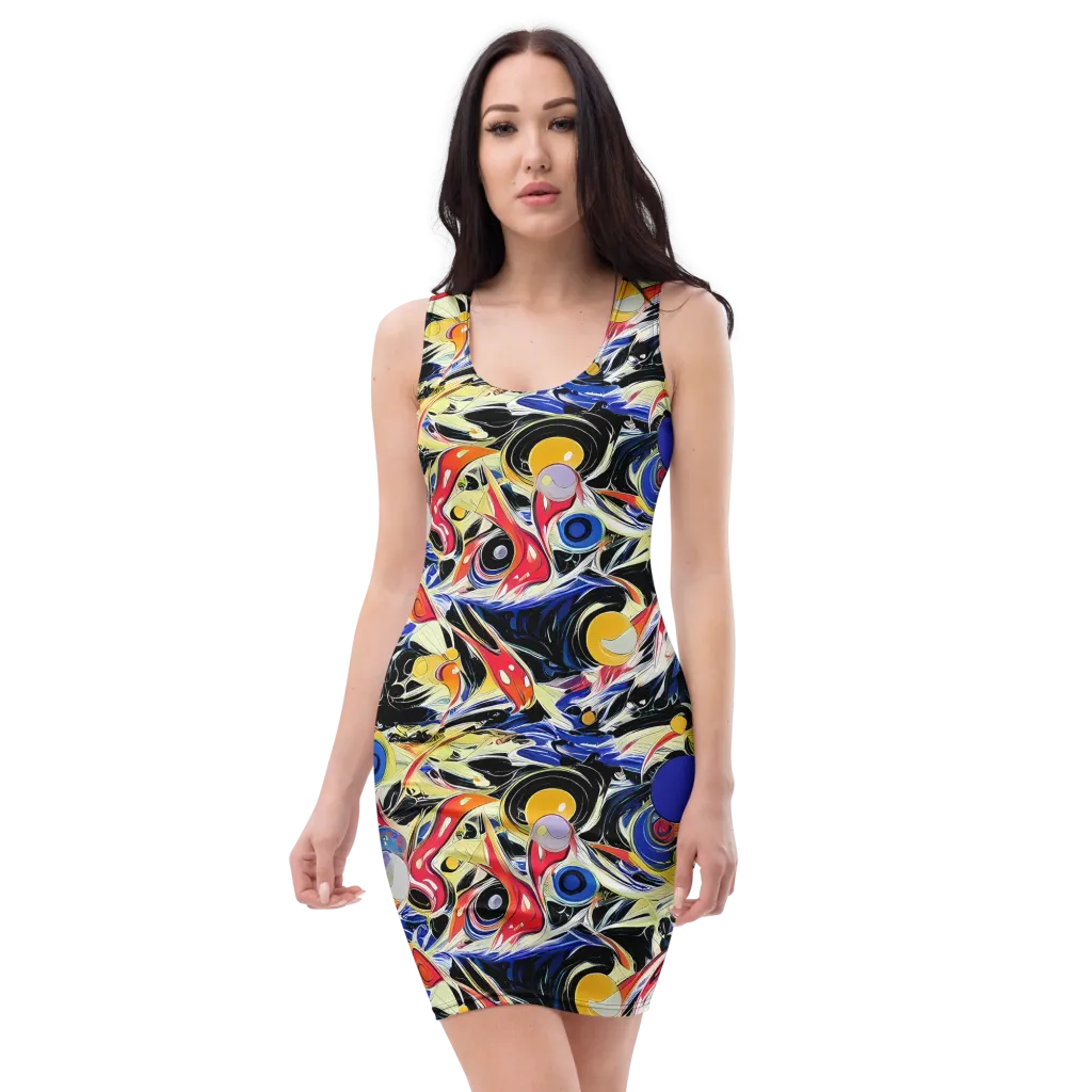 Fluid Frequency on Bodycon Dress — Front