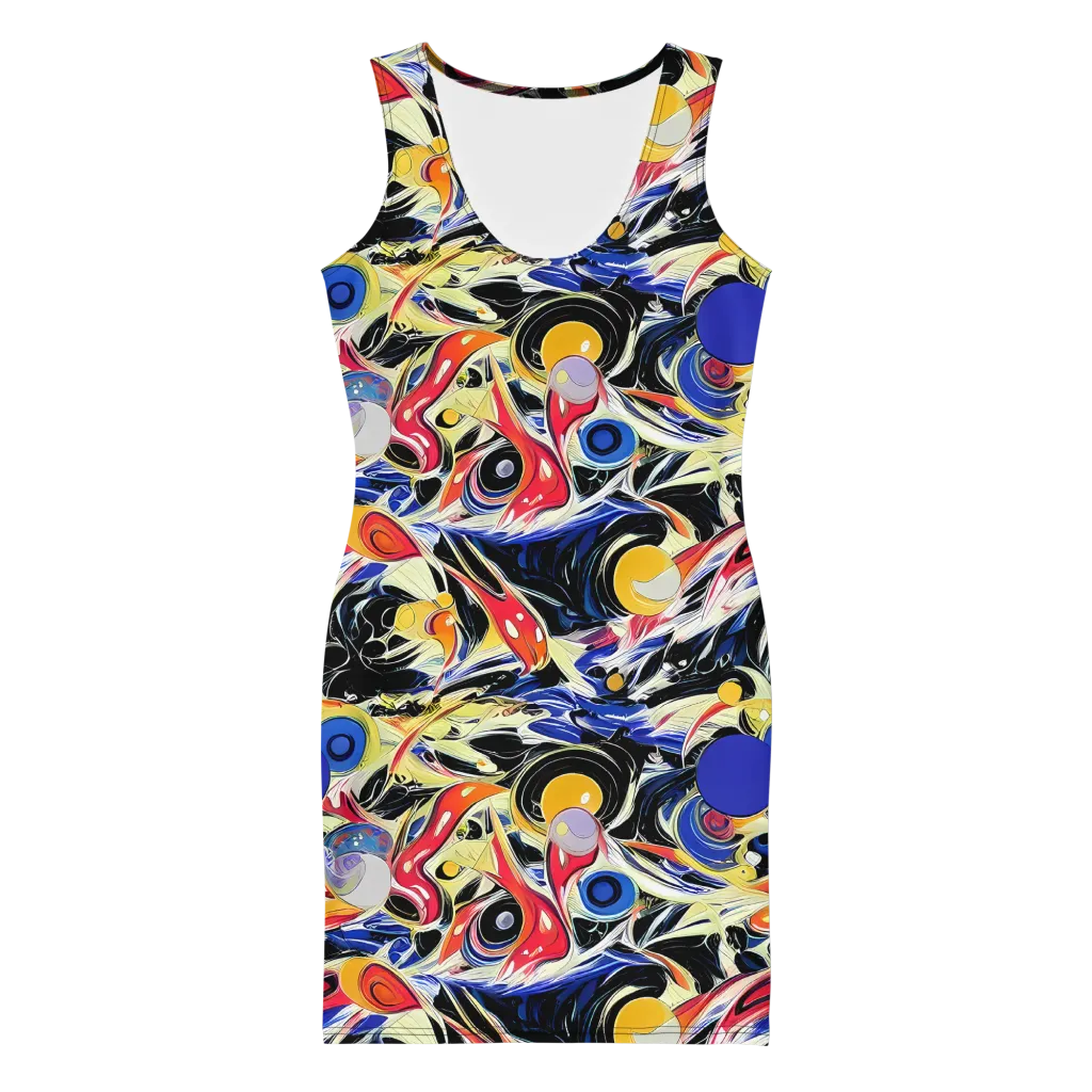 Fluid Frequency on Bodycon Dress — Front