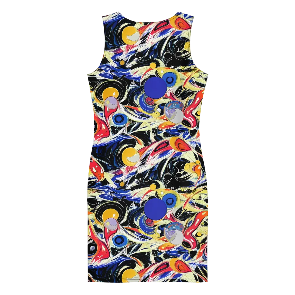 Fluid Frequency on Bodycon Dress — Back