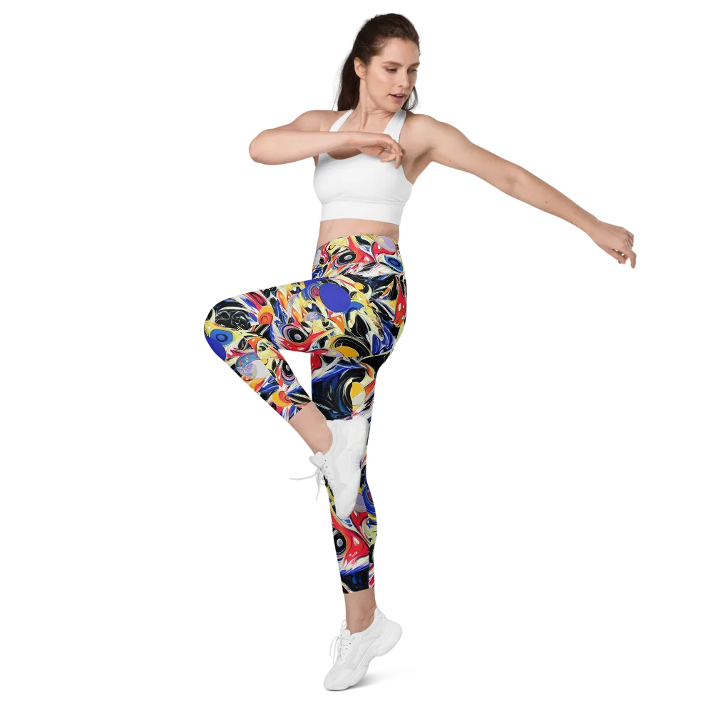 Fluid Frequency on Leggings with Pockets — Left Front