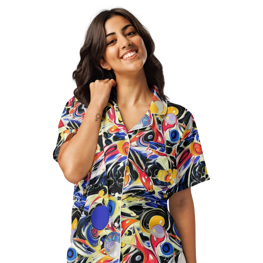 Fluid Frequency on Women's Short Sleeve Pajama Top — Front