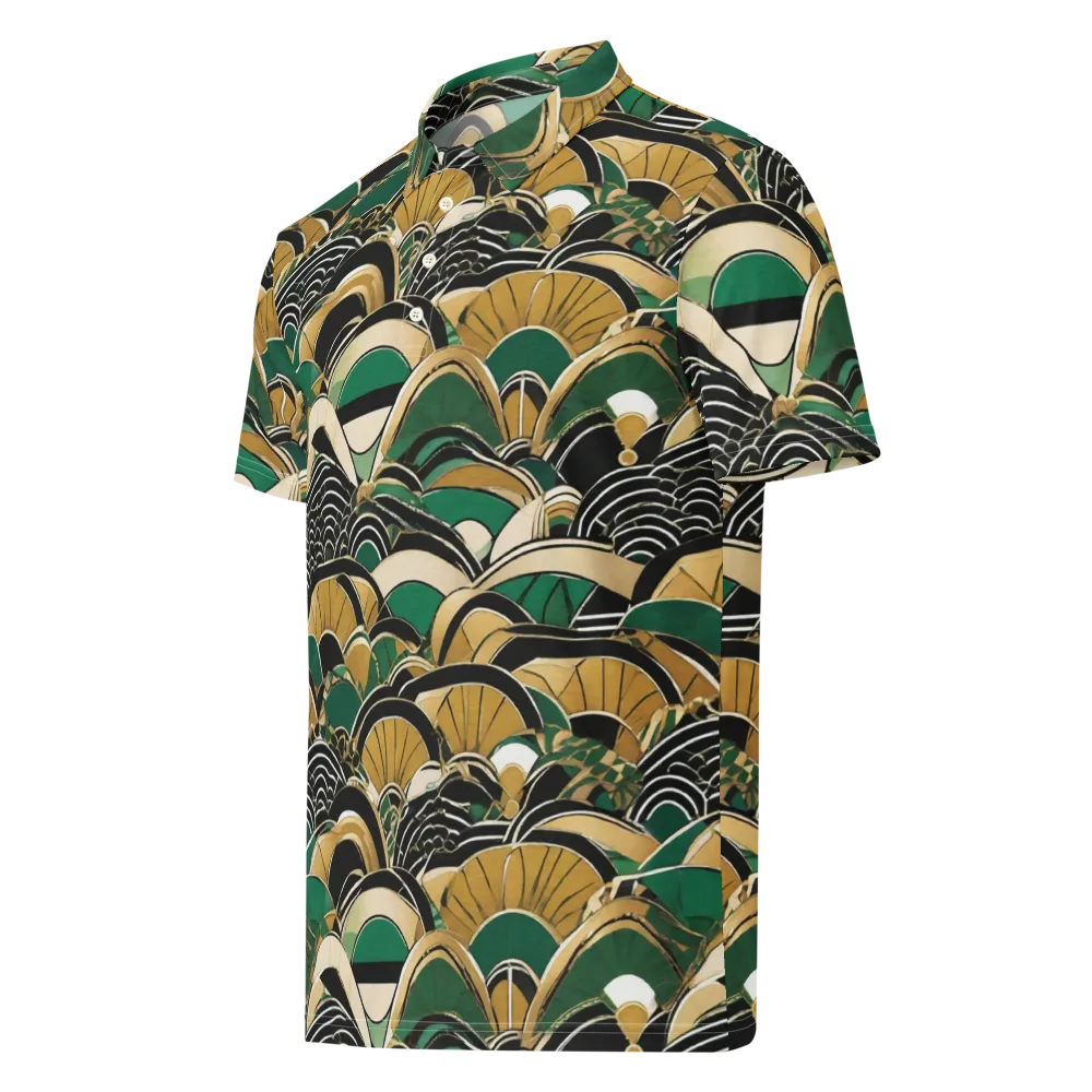 Midnight Parasol on Men's Slim Fit Polo Shirt — Left Front