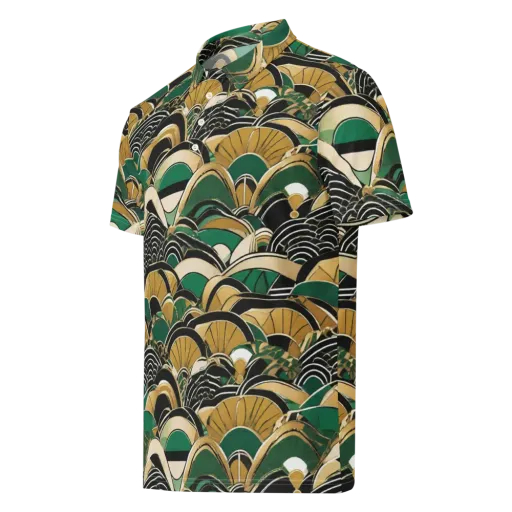 Midnight Parasol on a Men's Slim Fit Polo Shirt