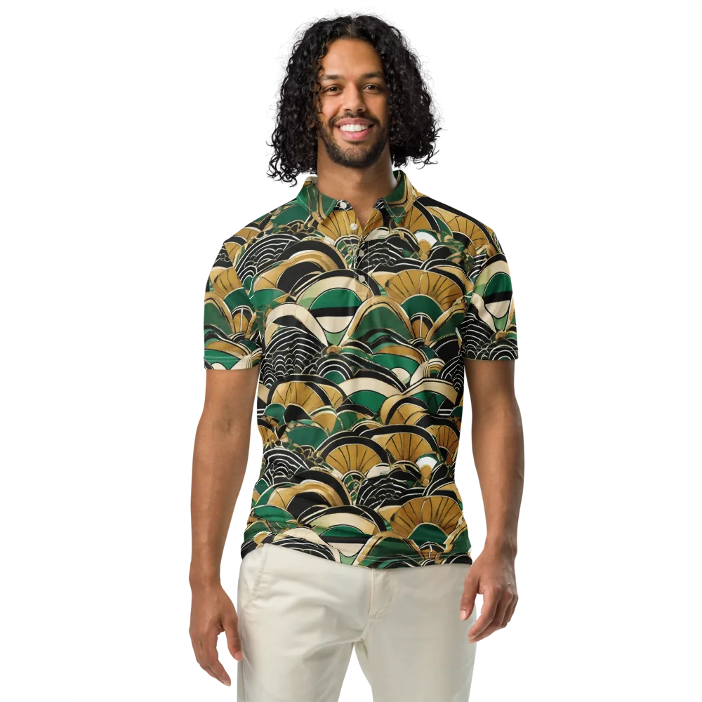 Midnight Parasol on Men's Slim Fit Polo Shirt — Front