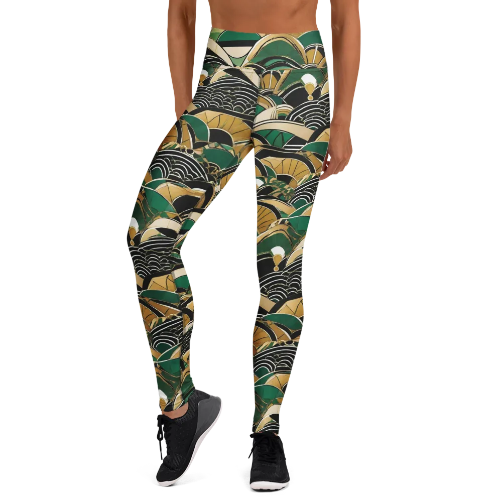 Midnight Parasol on Yoga Leggings — Front