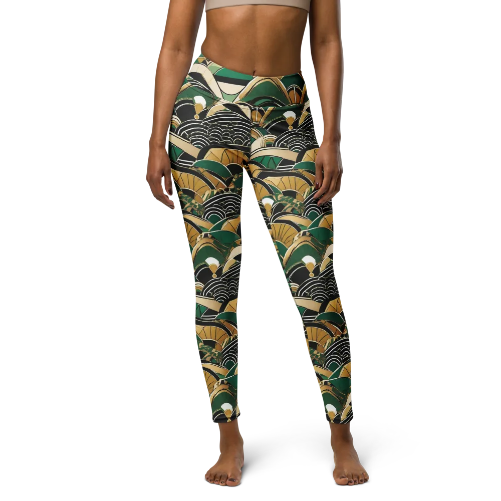 Midnight Parasol on Yoga Leggings — Front