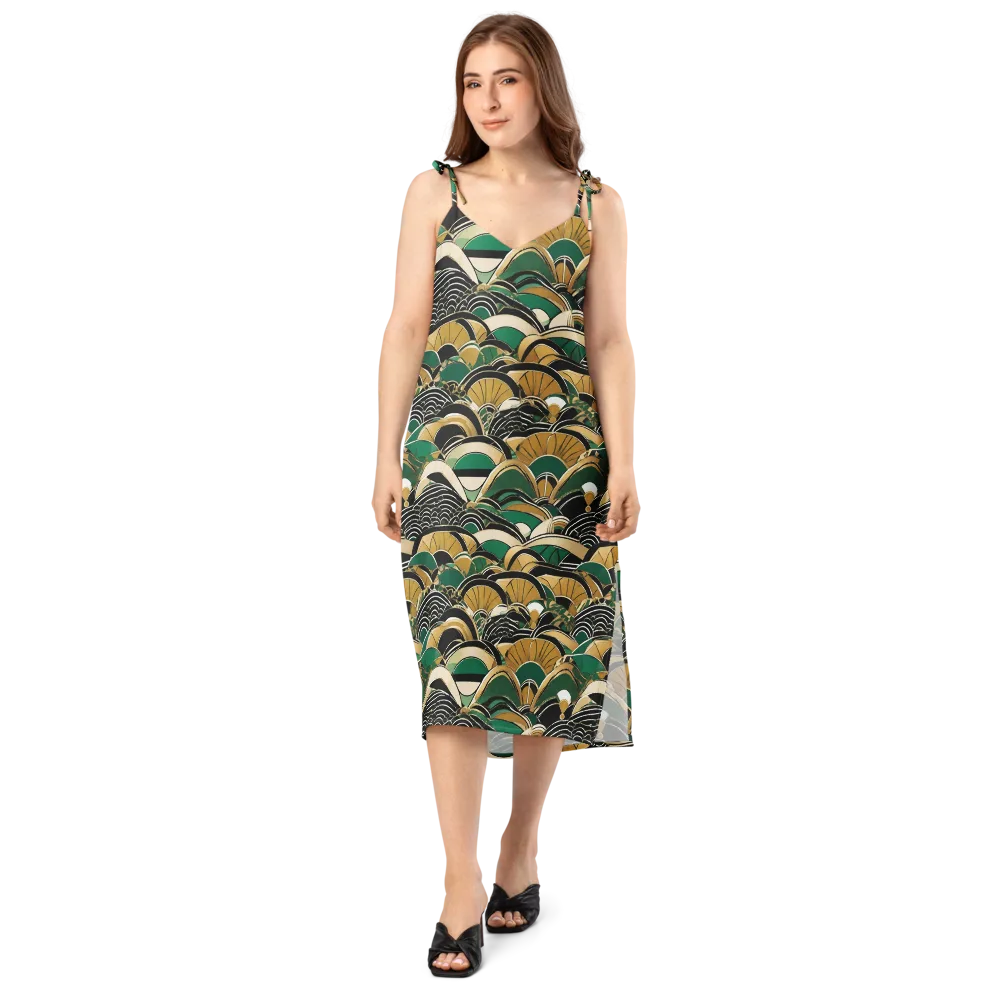 Midnight Parasol on Slip Dress — Front