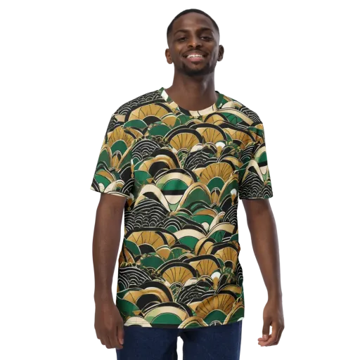 Midnight Parasol on a Men's Crew Neck T-Shirt