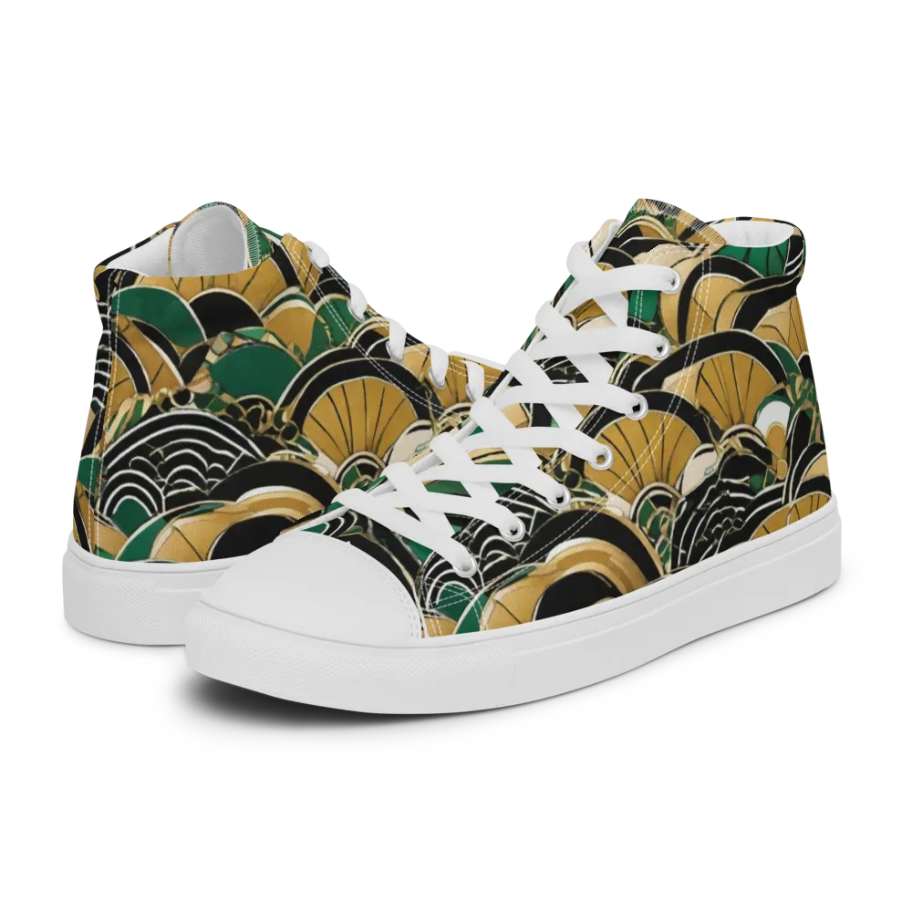 Midnight Parasol on Men's High Top Canvas Shoes — Left