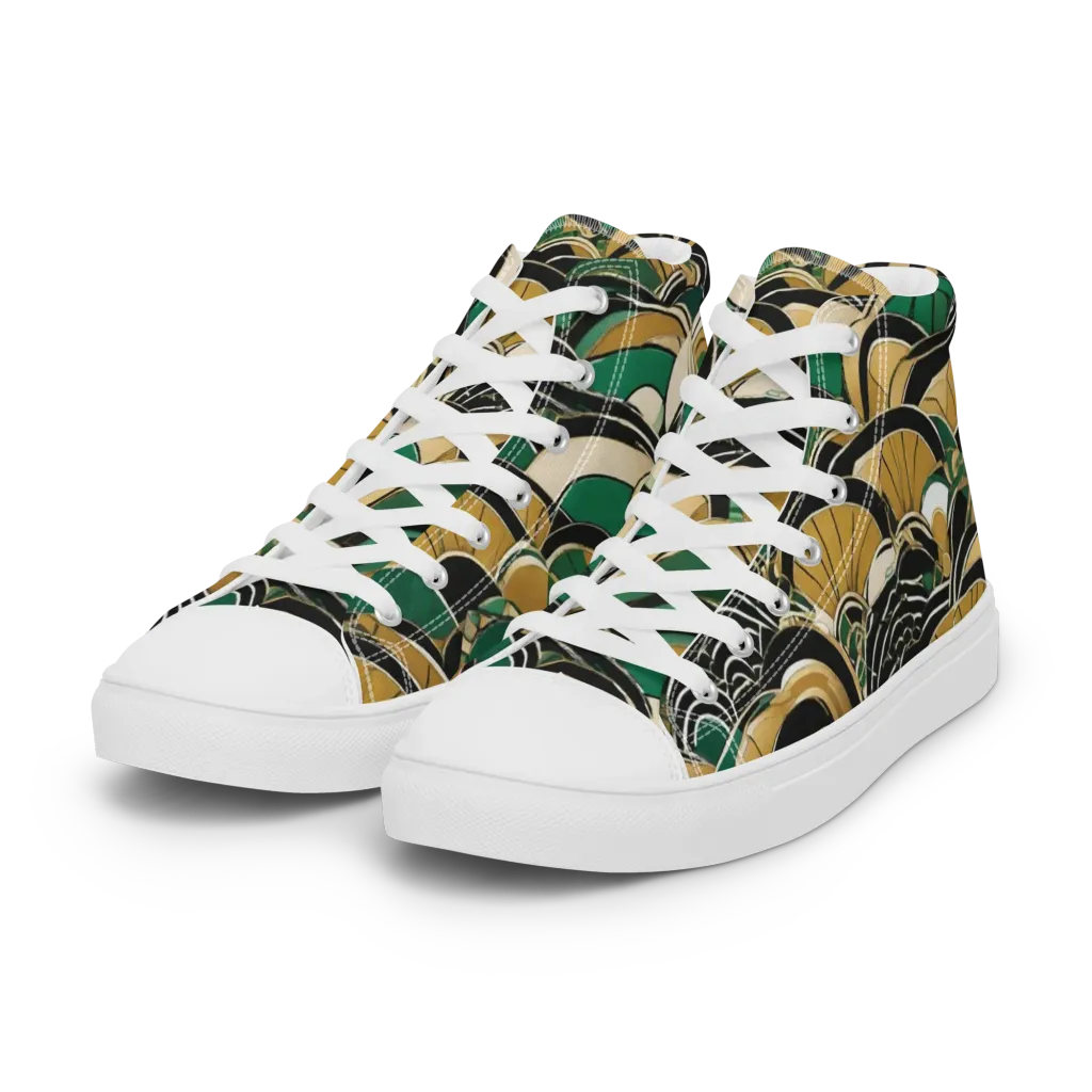 Midnight Parasol on Women's High Top Canvas Shoes — Left Front