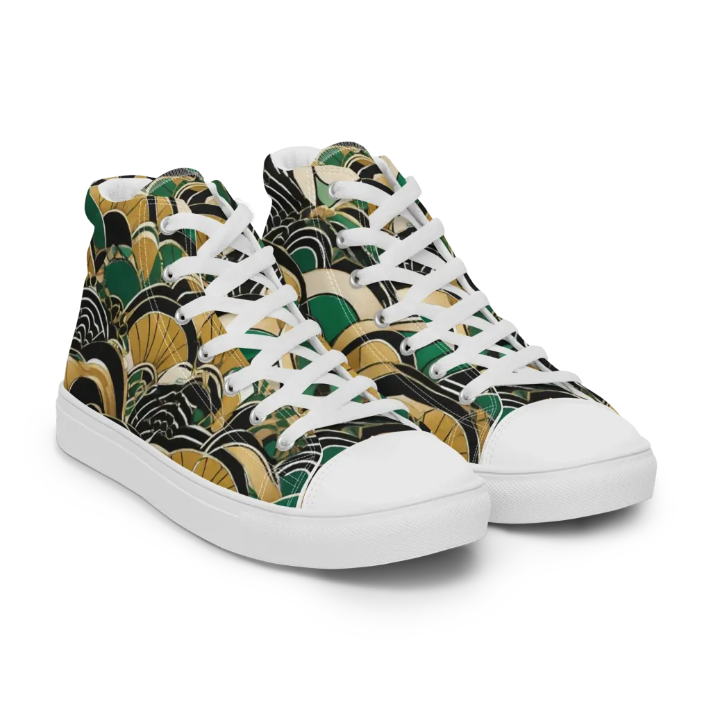 Midnight Parasol on Women's High Top Canvas Shoes — Right Front