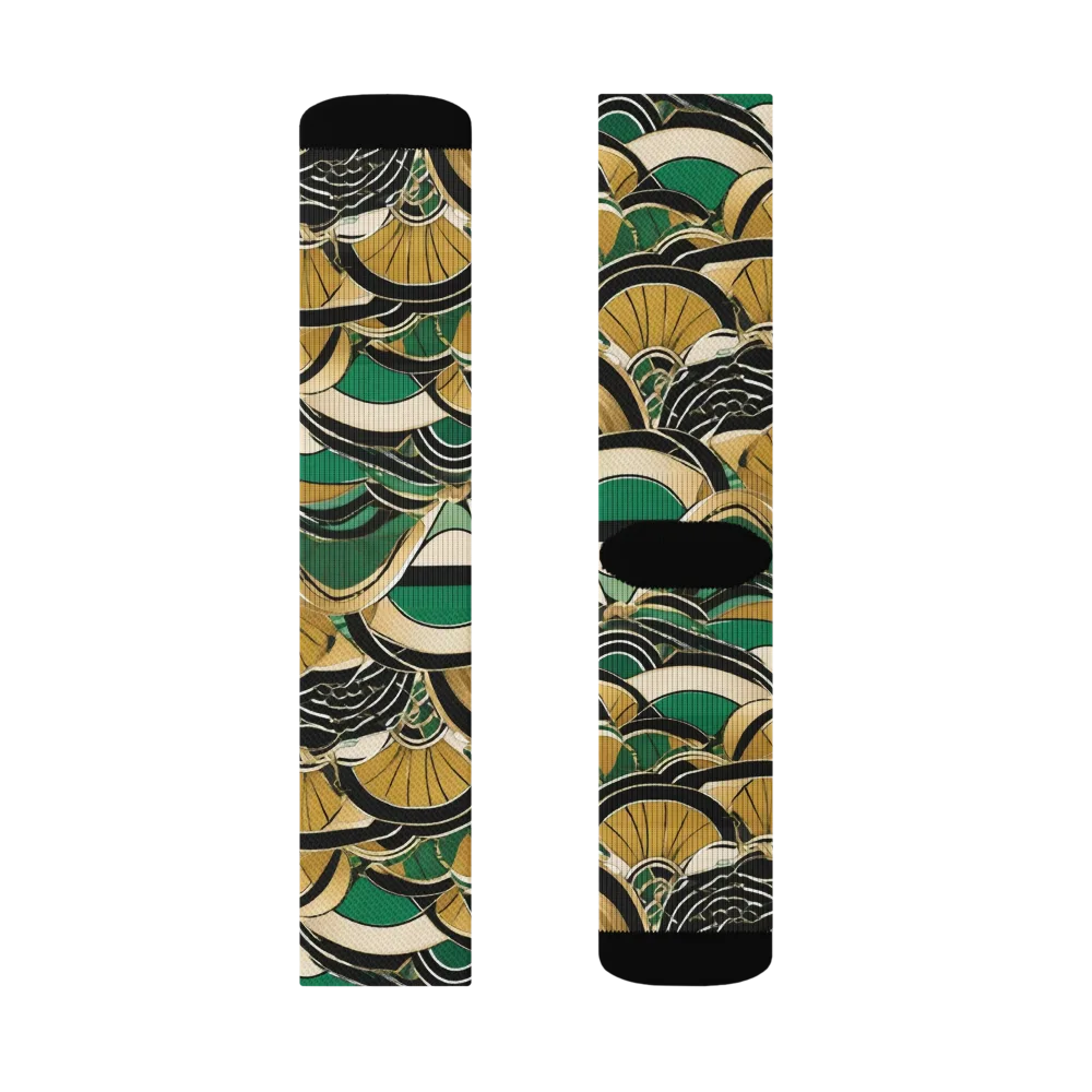 Midnight Parasol on Socks — Left Sock