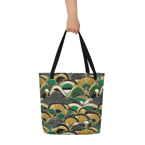 Midnight Parasol on a Large Tote Bag W/ Pocket