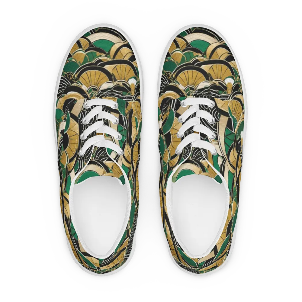 Midnight Parasol on Men's Lace-Up Canvas Shoes — Front