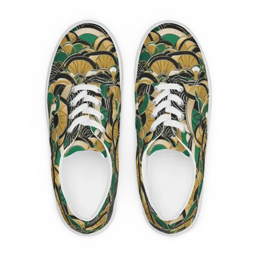 Midnight Parasol on a Men's Lace-Up Canvas Shoes