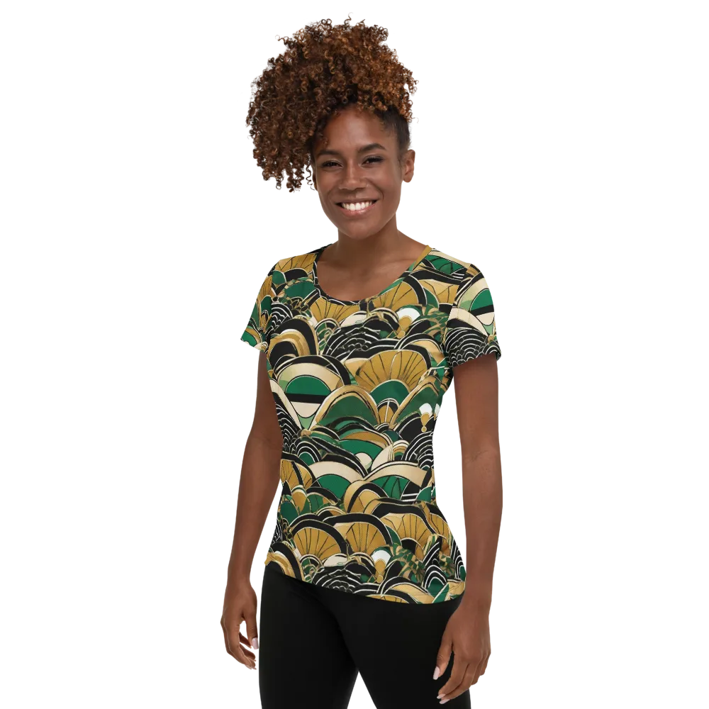 Midnight Parasol on Women's Athletic T-Shirt — Left