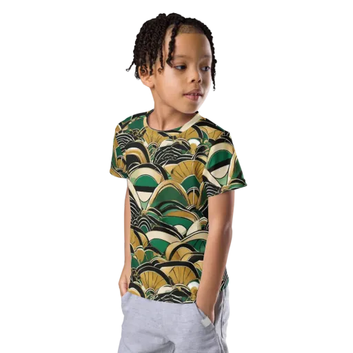 Midnight Parasol on a Kids Crew Neck T-Shirt