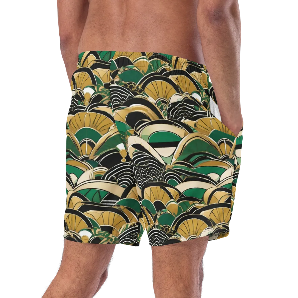 Midnight Parasol on Swim Trunks — Right Back