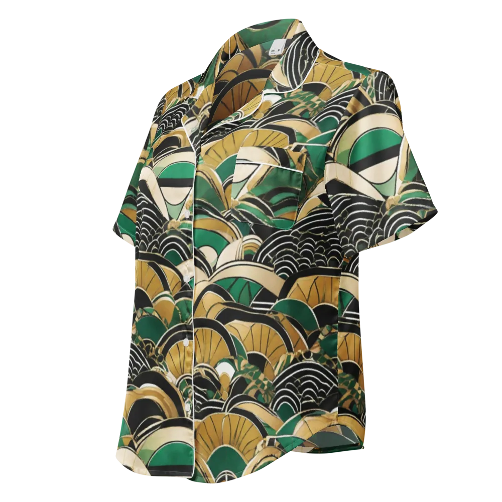 Midnight Parasol on Women's Short Sleeve Pajama Top — Left Front