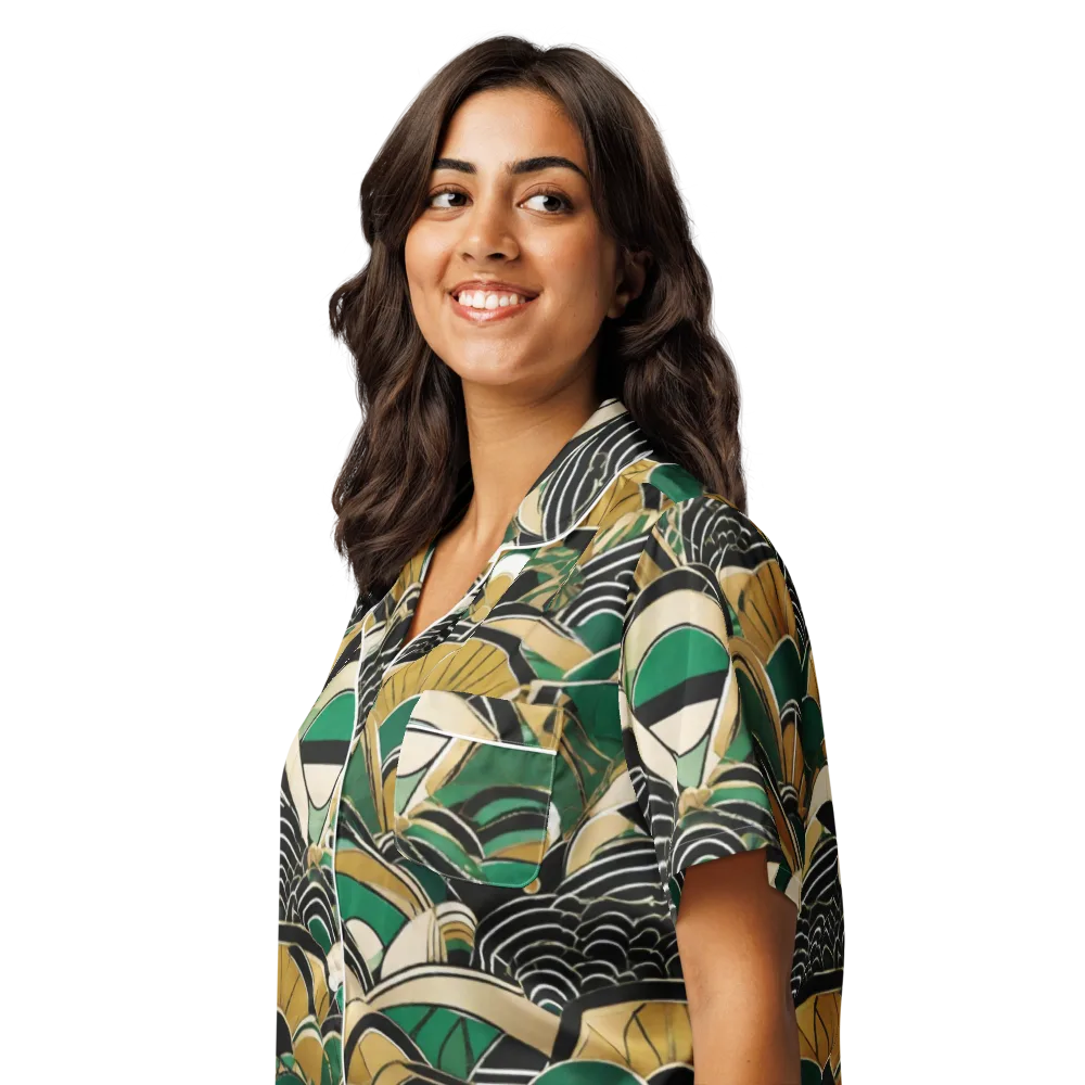 Midnight Parasol on Women's Short Sleeve Pajama Top — Left Front