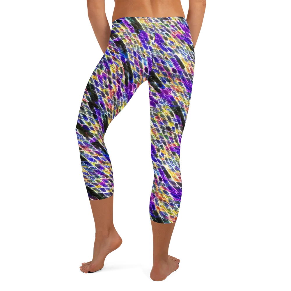 Violet Shatter on Capri Leggings — Back