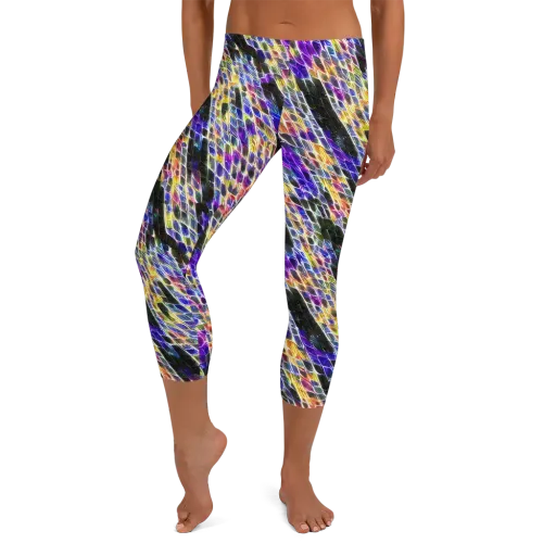 Violet Shatter on a Capri Leggings