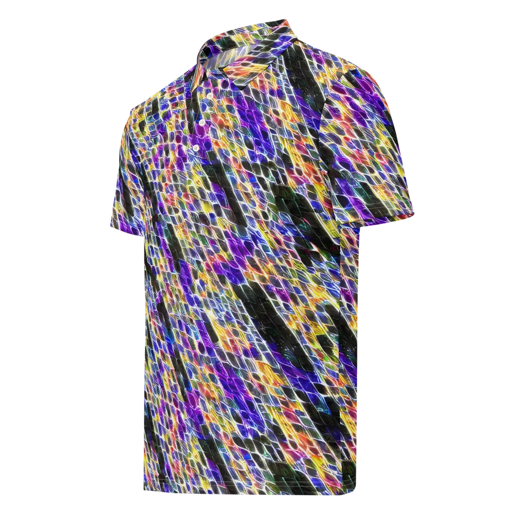 Violet Shatter on Men's Slim Fit Polo Shirt — Left Front