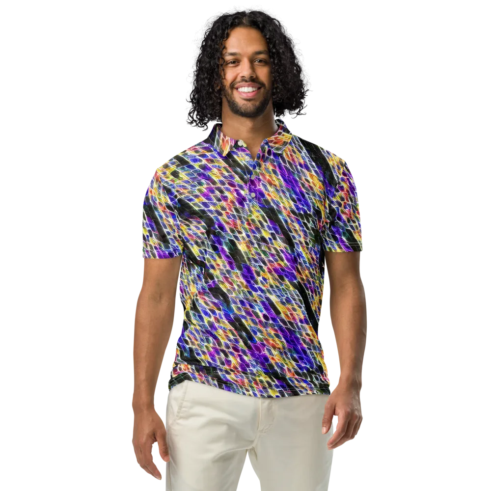 Violet Shatter on Men's Slim Fit Polo Shirt — Front