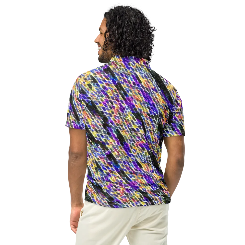Violet Shatter on Men's Slim Fit Polo Shirt — Back
